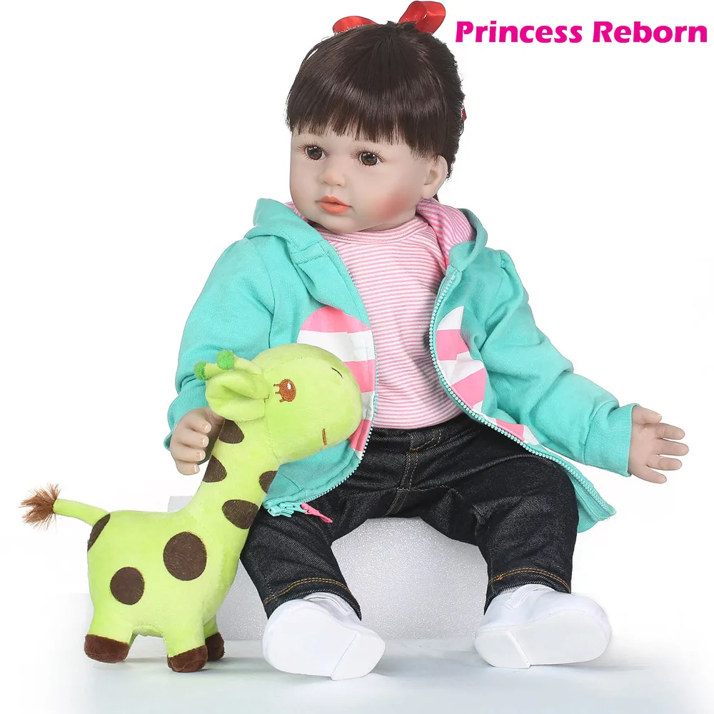 NPKCOLLECTION 23 дюйма 58 см силиконовая кукла для новорожденных девочек игрушки