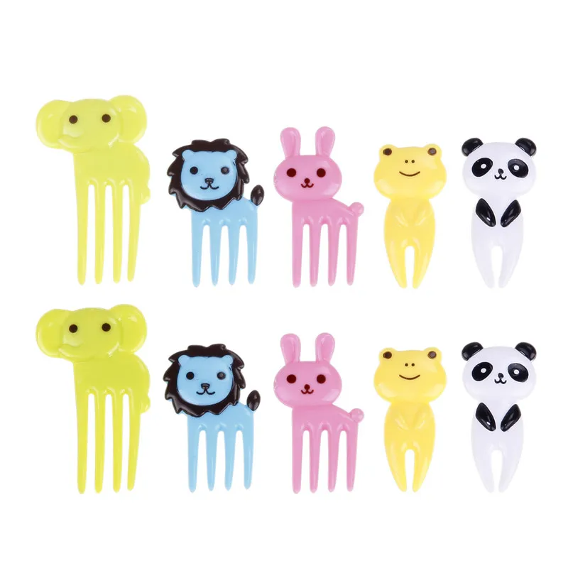 10 шт. для Bento Kawaii животных еда Шпажки для фруктов вилки ланч бокс аксессуар декора инструмент для кемпинга пикника кухни