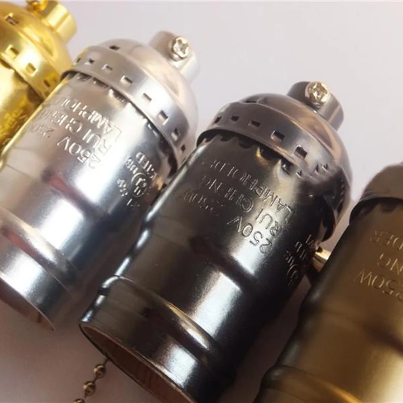 Винтажный Ретро светильник E27 алюминиевый корпус на молнии 4 цвета с