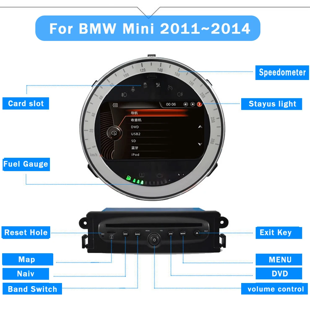 Для Mini Countryman R60 2011~ 2 DIN Автомобильный Android gps Naviation мультимедийная система Bluetooth радио усилитель Авторадио WiFI
