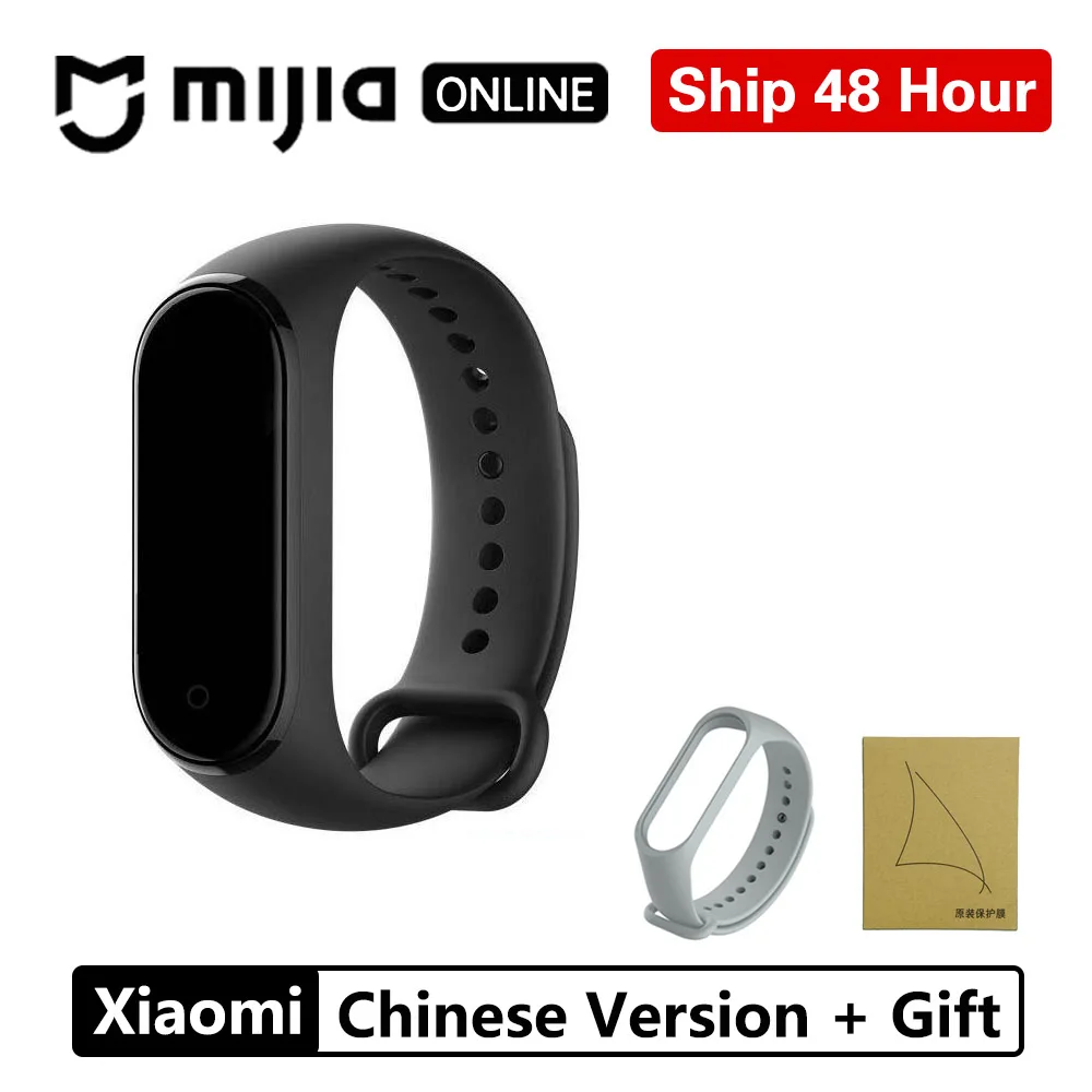 Chinese Version gift Xiaomi Mi Band 4 Smart AI фитнес-трекер для измерения сердечного ритма 135 мАч Bluetooth 5,0 50 м водонепроницаемый сенсорный цветной экран музыкальный браслет - Цвет: Chinese Version gift
