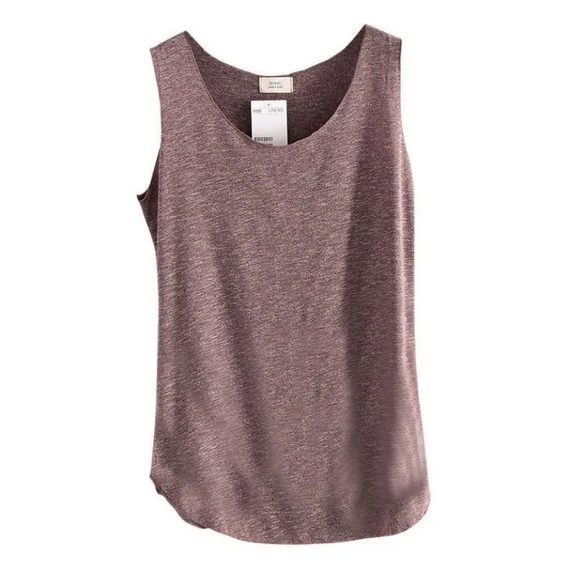 

Loose Tank Tops Thin T- Shirt Spring Summer Women Sleeveless Round Neck