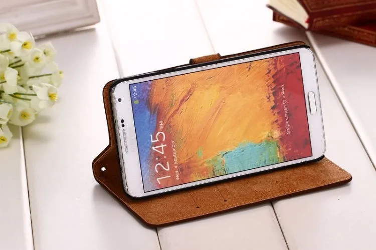 Celular Lujo cuero caso Capa Para для Samsung Galaxy Note 3 viviendas Саппу defensor con Tarjeta Credito Billetera accesorios |