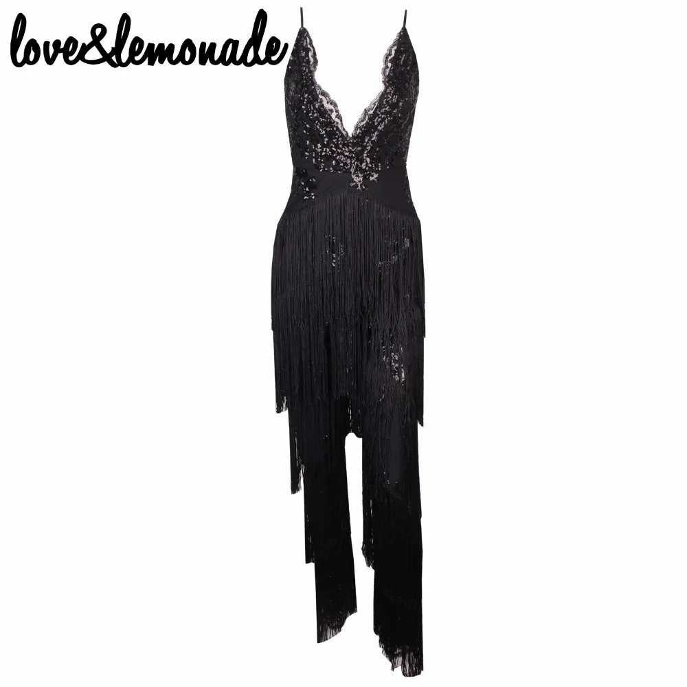 Любовь и лимонад. Блестки с v образным вырезом кисточками JumpsuitsTB 9899|love love|love