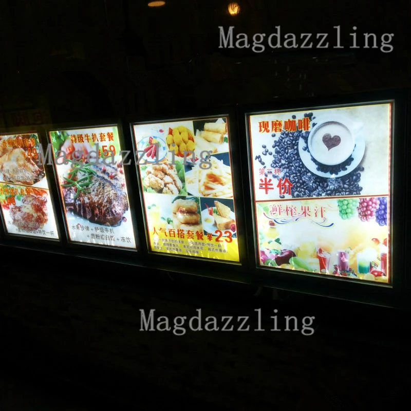 Сверхтонкая алюминиевая осветительная рамка для ресторана со светодиодной