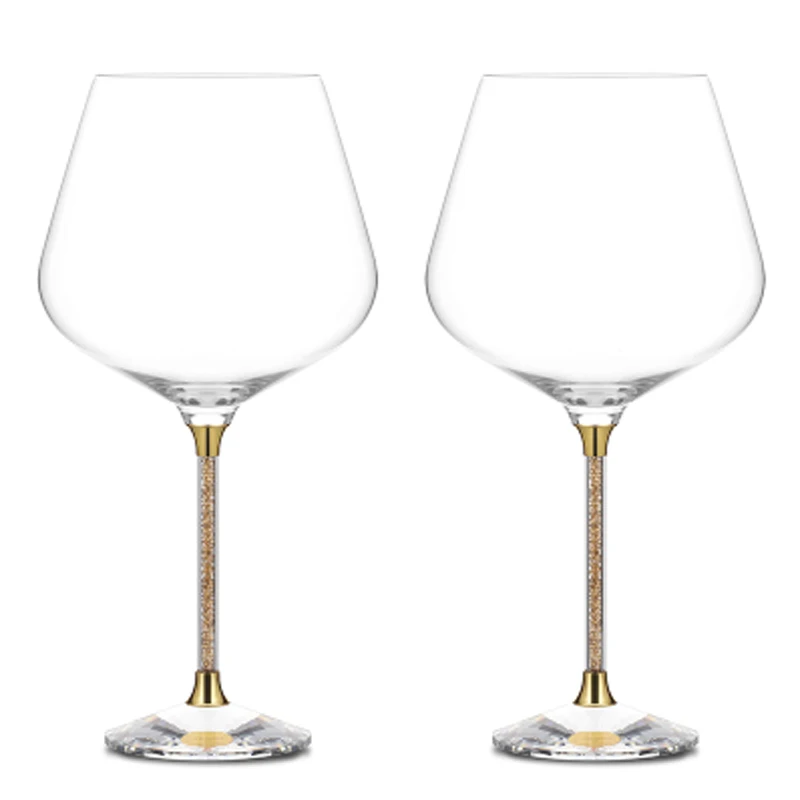 1Pcs 860ml 2 шт./компл. большой Ёмкость с украшением в виде кристаллов Стекло вина Стекло золото/серебряный Бур Кубок бордовый Красное Вино Кубок большой живот чашки свадебные подарки - Цвет: 1Pcs 860ml