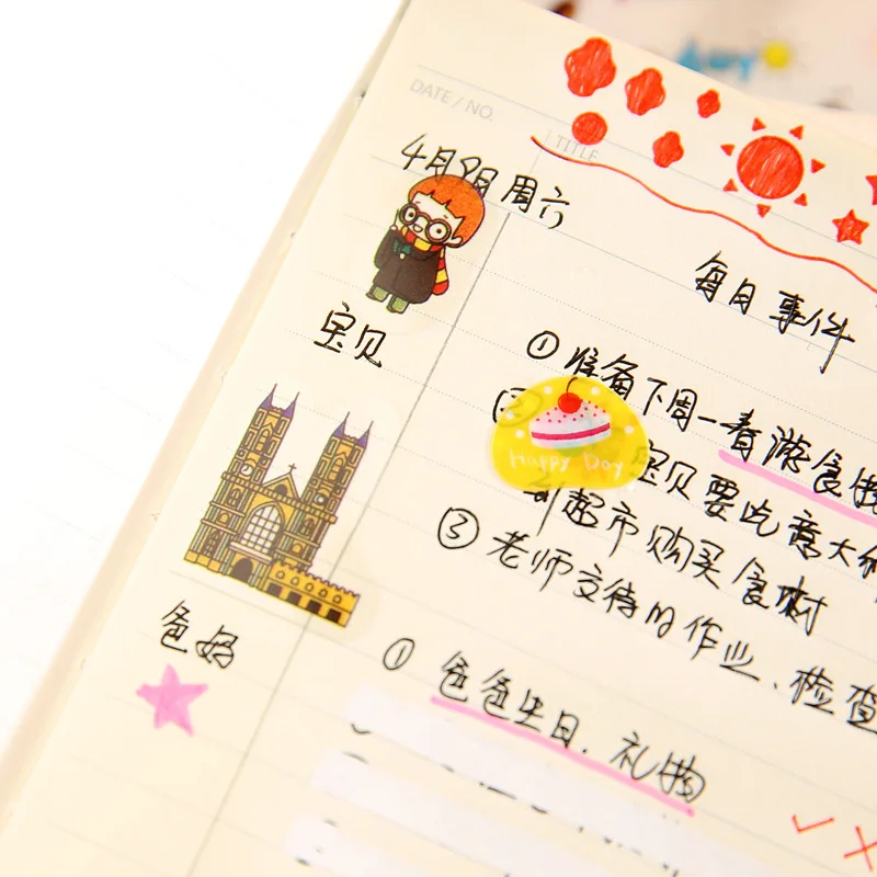 6 шт. прозрачные наклейки для дневника и книги с календарем украшение альбома