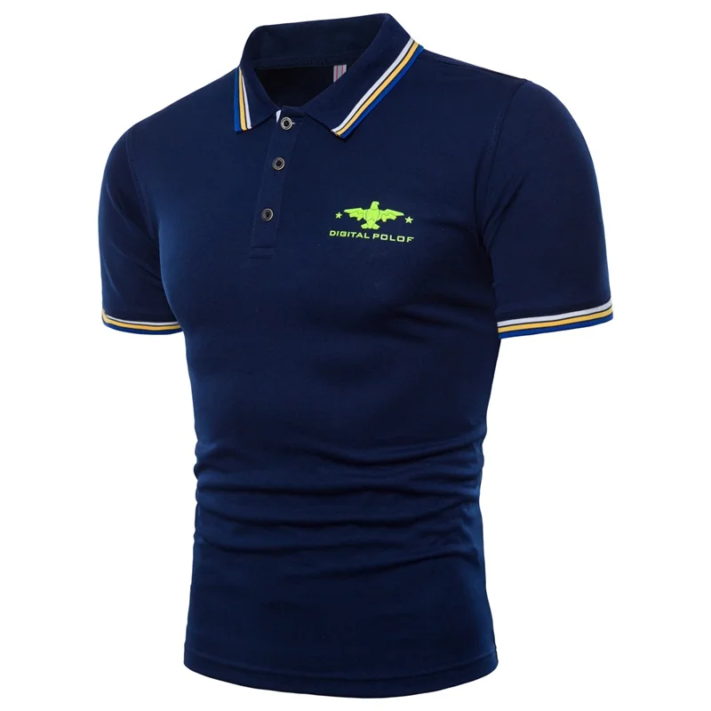 Men Trend POLO Shirt Lapel Summer Short Sleeve Fashion British Style XS S M L XL T021 | Мужская одежда