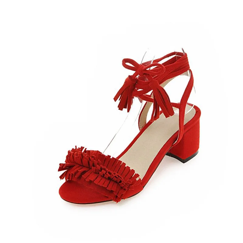 Плюс Размеры кисточкой Сандалии для девочек Для женщин 2018 Новая модная летняя