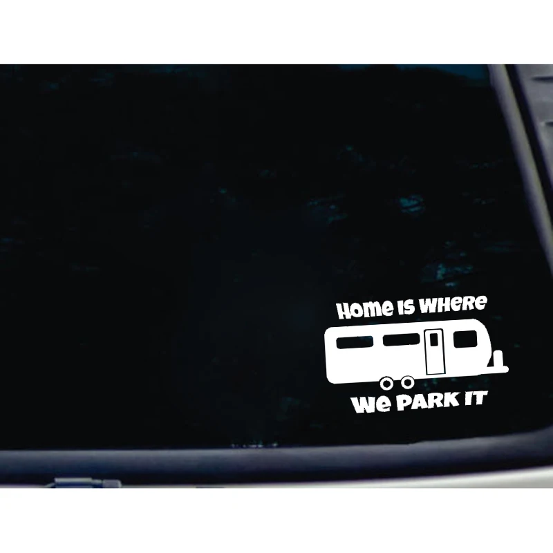 YJZT 16 см * 9 6 Fun Home Is We Park It кемпинг автомобиль виниловый стикер на окно наклейка C11-1354