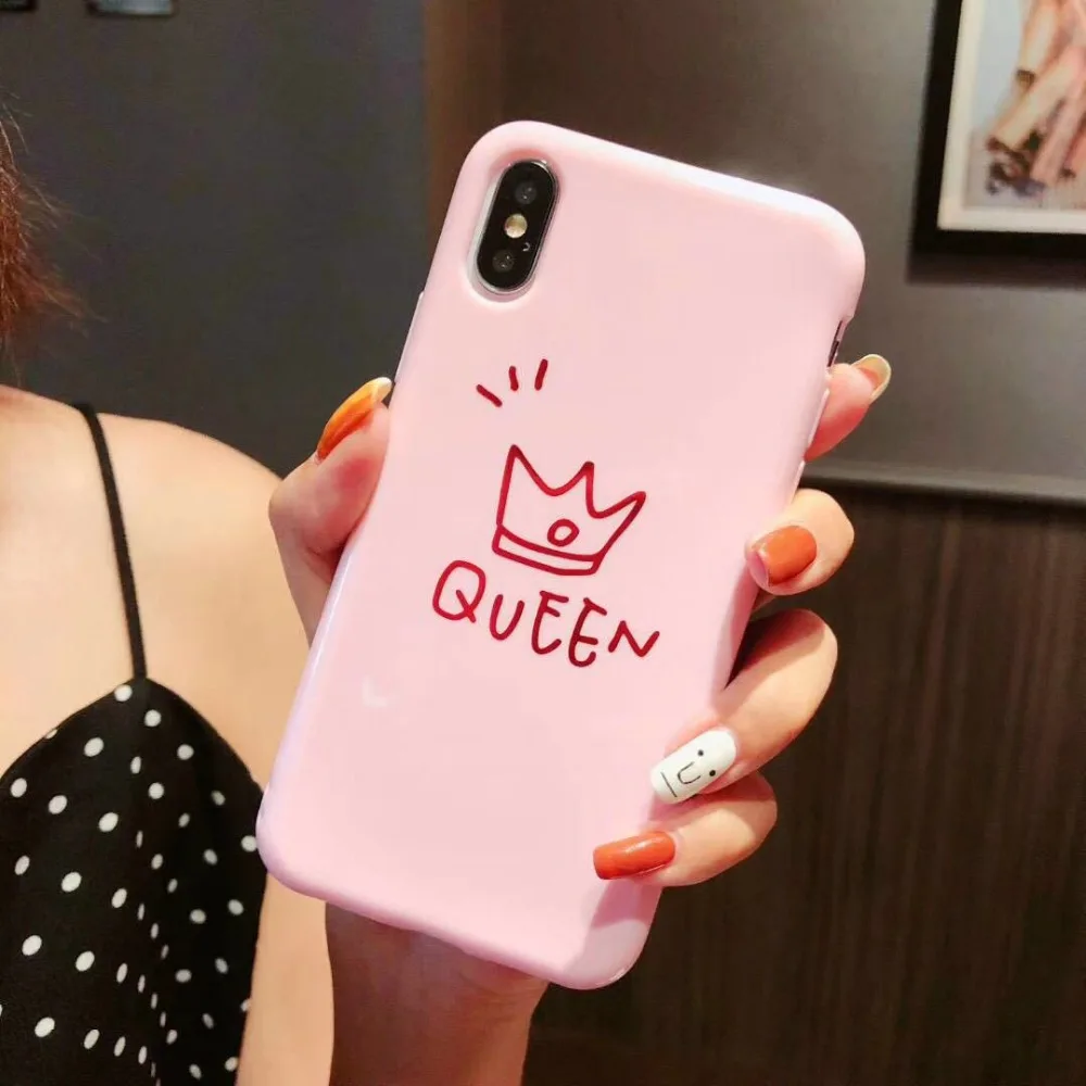 VIVIAUG глянцевый Корона чехол для телефона iPhone 6 6s плюс письмо KING задняя крышка