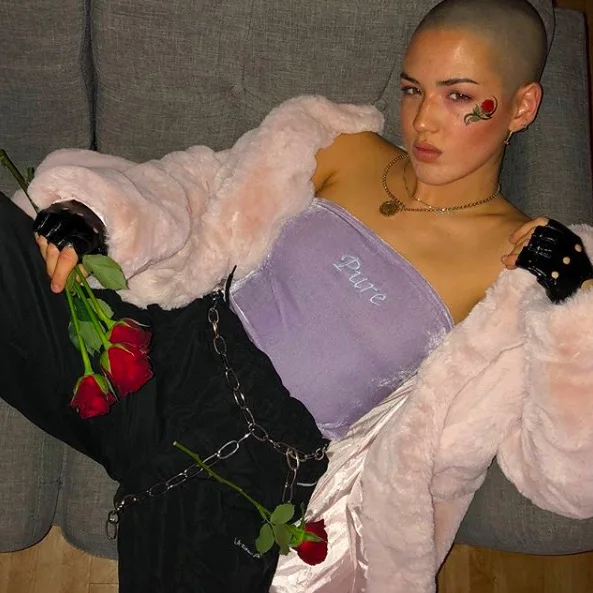 Женский бархатный боди Grunge Tumblr фиолетовый чистый с вышивкой в готическом стиле