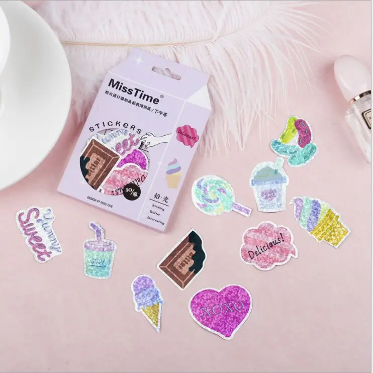 30 шт./кор. мороженое и шоколад декоративные наклейки bling планировщик записки