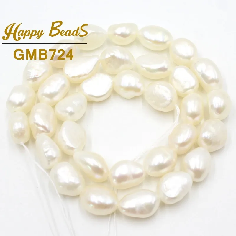 

10-11mm Natural Irregular White Freshwater Pearl Loose Spacer Beads For Jewelry Making Diy Bracelets Necklace 32pcs 15" Strand