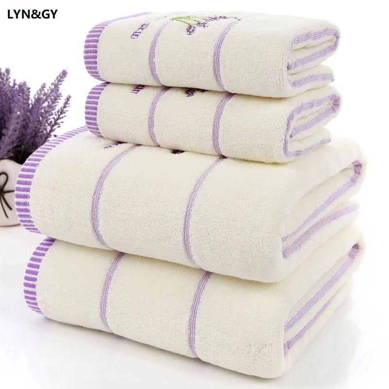 new high quality luxury white lavender fabric towel set 1pc bath towels for adultschildren 2pcs face towel for bathroom free global shipping