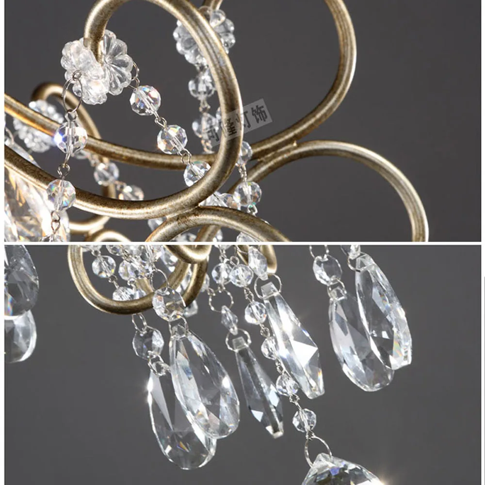 American Loft Crystal Corridor Pendant Light France Copper Color Living Room Bedroom Dining Study Bar Lamps | Лампы и освещение