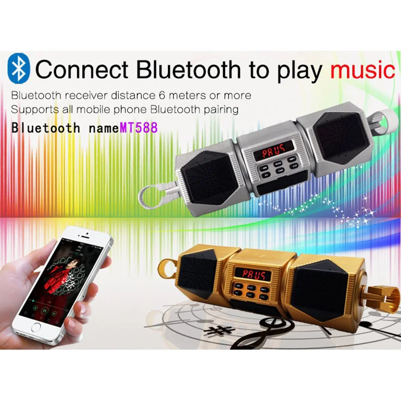 Двигатель Bluetooth водонепроницаемый сабвуфер звуковая система аудио звук MP3 FM радио стерео колонки мотоцикл электроника Аксессуары