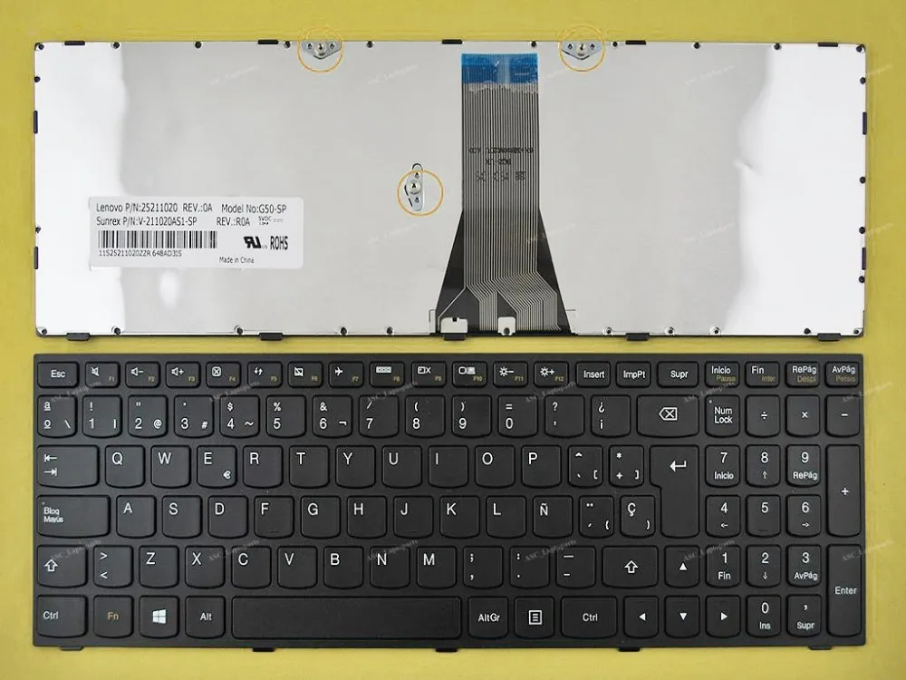 Новая клавиатура SP с испанской раскладкой для ноутбука Lenovo Z50 70 75 G70 черной рамкой