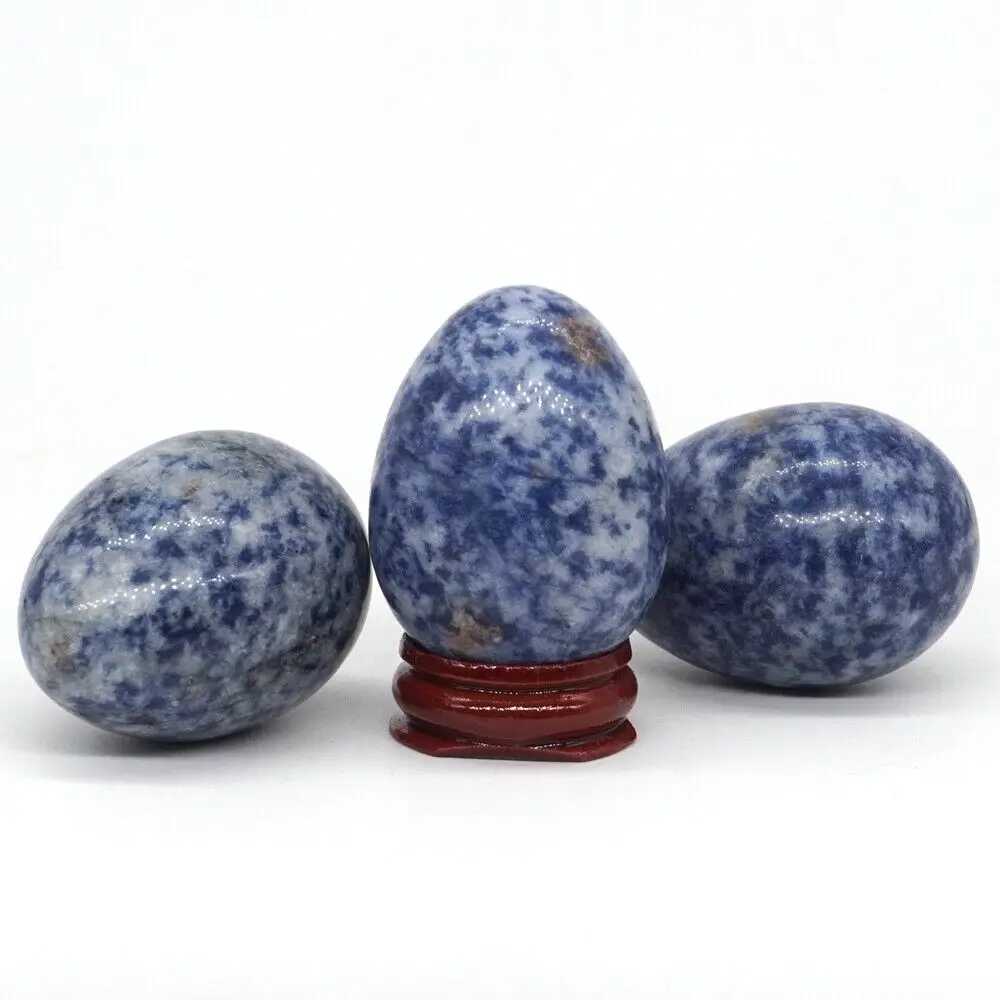

35x49MM Natural Gemstone Blue Spot Jasper Crystal Reiki Healing Egg (1pcs)