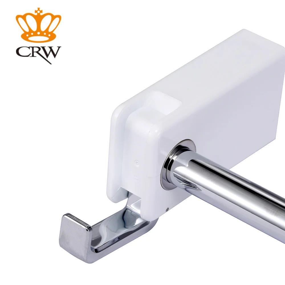 CRW 2 Pieces Bathroom Accessory Set Single Towel Rack Bar + Toothbrush Holder Tumbler with Hook Wall Mount | Обустройство дома