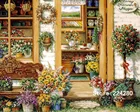 Новый Романтический садовый цветочный стеллаж для вышивки, для рукоделия, Набор для вышивки крестиком 14 карат без принта, вышивка крестиком, декоративные поделки