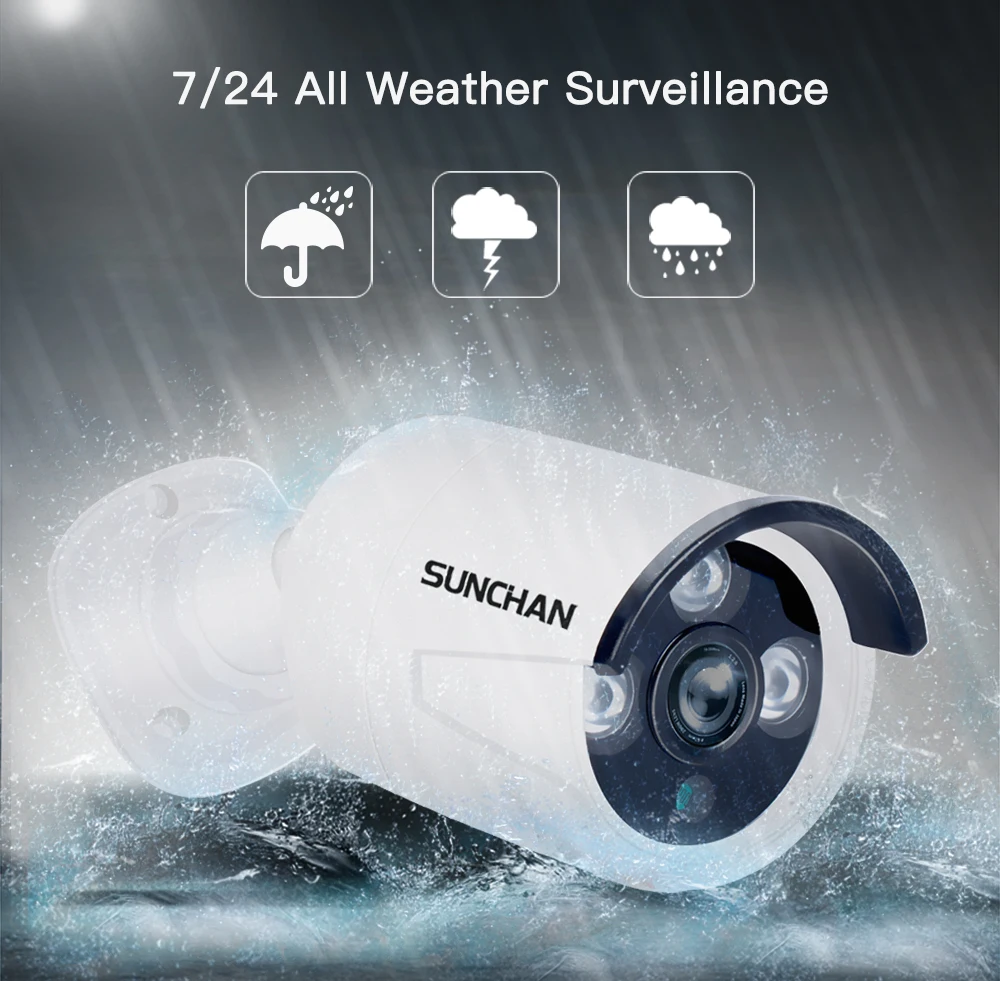 SUNCHAN супер Full HD 8CH 4.0MP день/Ночное Видение безопасности камера системы 3 светодиода