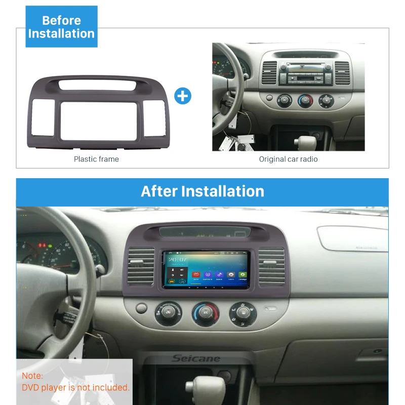 Seicane двойной Din автомобильный радиоприемник панель комплект для 2000 2003 TOYOTA CAMRY DVD