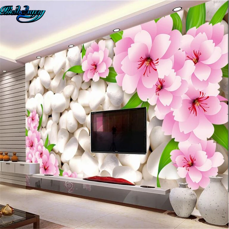 

Beibehang мечта красивые цветы лилии lounge ТВ фоне кирпичной стены Большой заказ обои фрески украшения