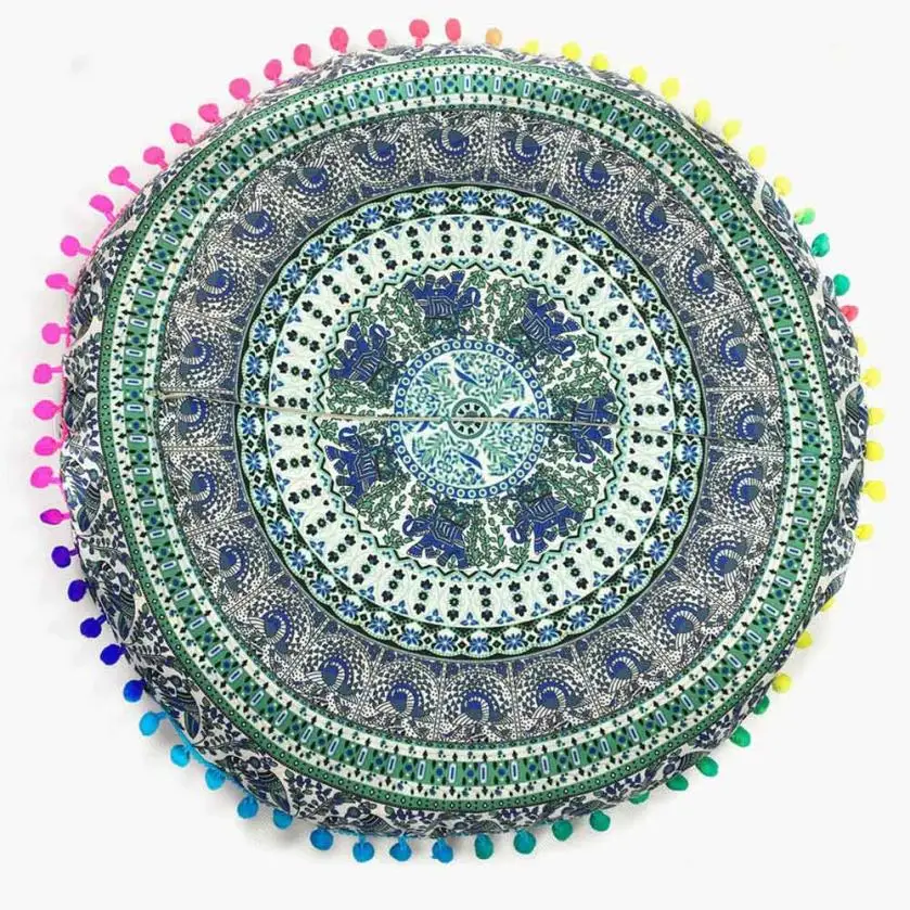 Индийская мандала круглые подушки напольные богемные чехол L528|cushion cover|bohemian