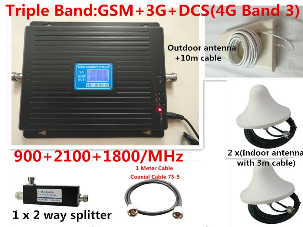2G 3g 4G GSM 900 2100 LTE 1800 трехдиапазонный сигнала мобильного телефона для усилитель