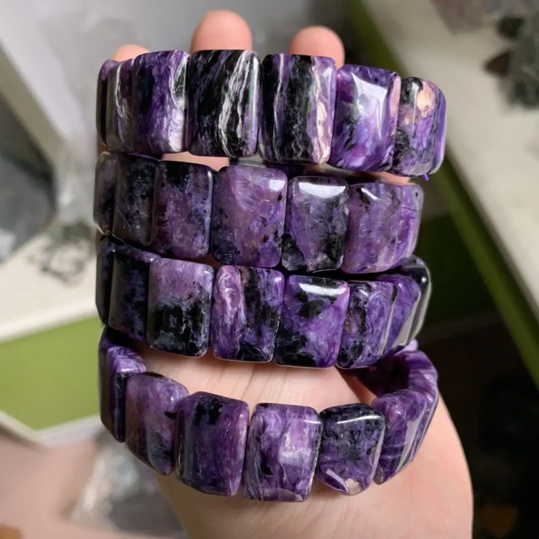 Charoite камень бусы браслет с природными камнями DIY ювелирные изделия для женщин в