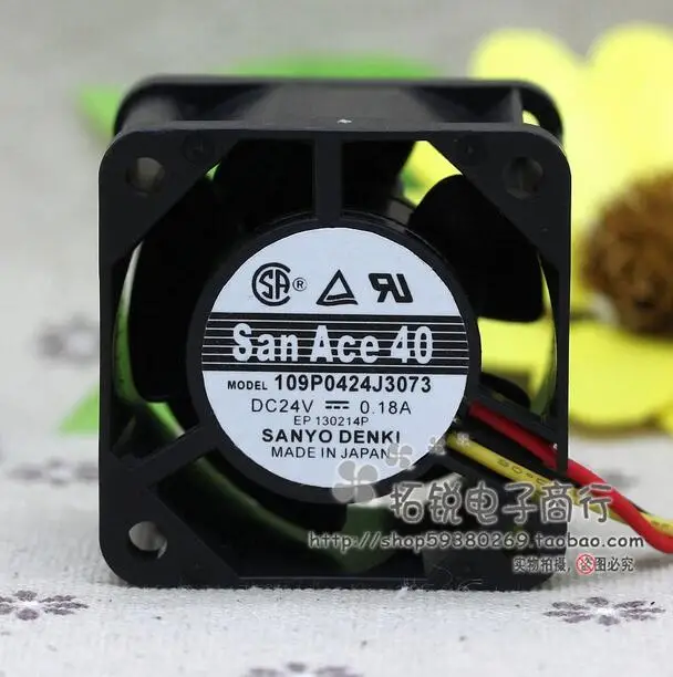 Вентилятор охлаждения Sanyo 109P0424J3073 4028 24 в 4 см 0 18a 40*40*28 мм трехпроводный