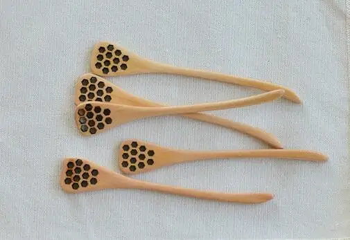 Милая деревянная креативная резная мешалка для меда медовые ложки сотовые