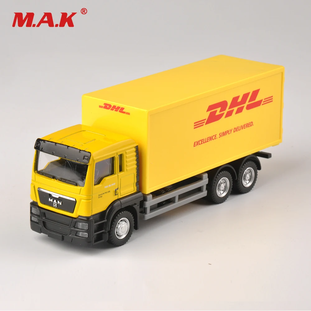 1: 64 масштаб Экспресс DHL модель грузовика желтый контейнер транспортер литой грузовик детские игрушки коллекция подарок