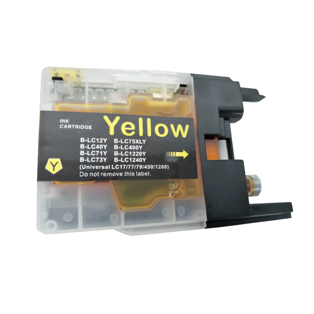 4PK LC1240/LC1280/LC75/LC73/LC77/LC79/LC12/LC17/LC450/LC400 XL желтые чернильные картриджи для Brother