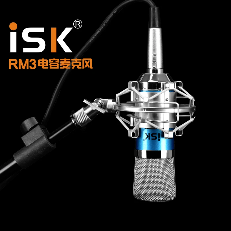 Оригинальный ISK RM-3 конденсаторный микрофон сеть K песня портативное караоке