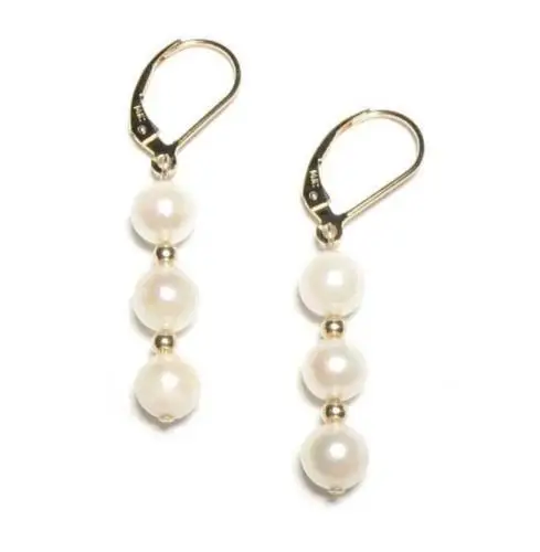 

HOT A PAIR AUSTRALIAN SOUTH SEA WHITE PEARL EARRING 14k/20 GOLD