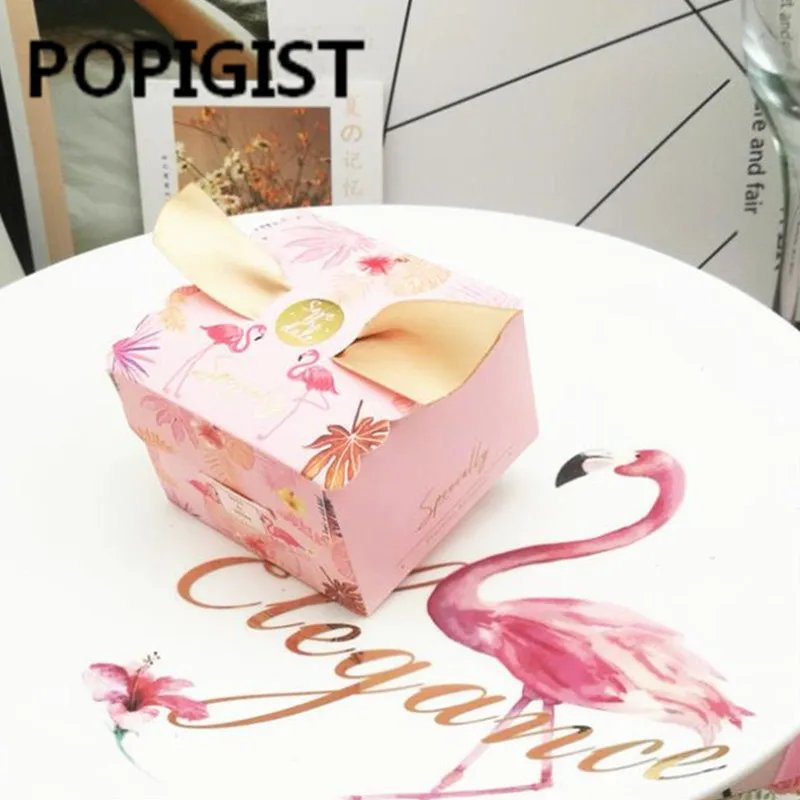 Creative Romantic Wedding Square Candy Box Flamingo Party Baby Shower Birthday Supplies 50pcs | Дом и сад