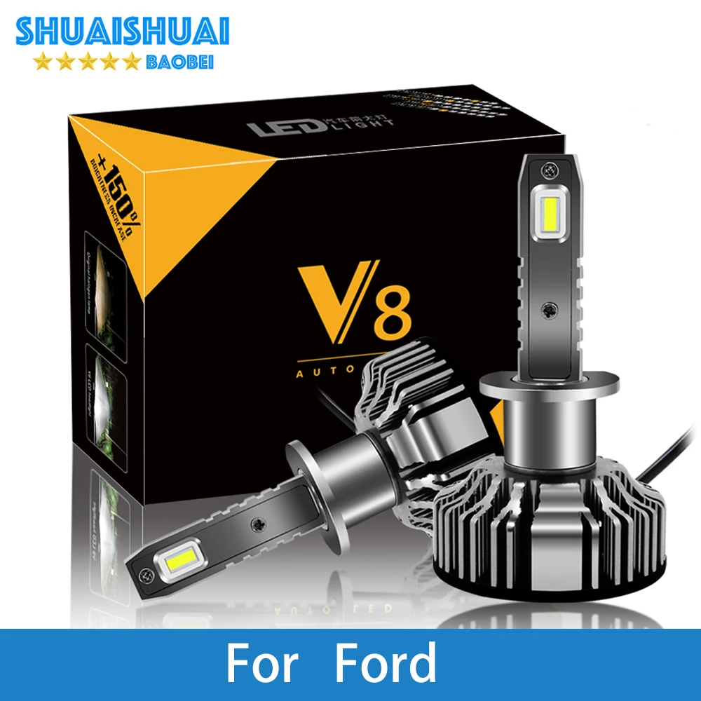 Светильник фара для Ford Focus Fiesta Ranger F53 Kuga Mondeo H7 LED H4 H1 H3 9005 6500K 8000LM CSP противотуманная