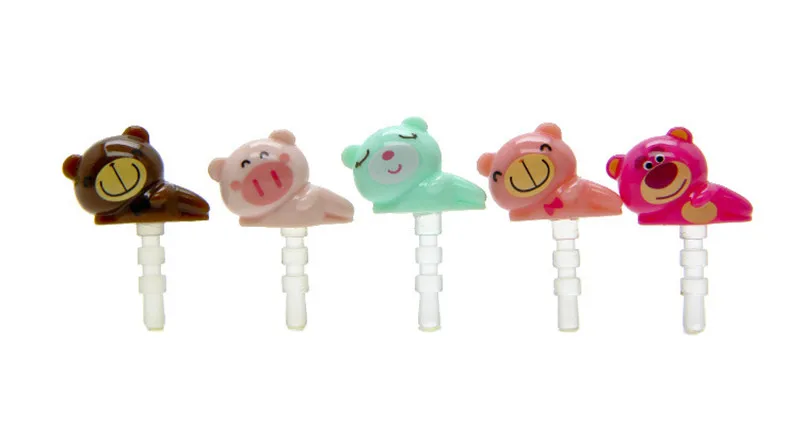 CatXaa Cartoon Animal 3.5mm Earphone Dust Plug Bear Pig Panda 3.5 AUX Audio Port Jack Stopper for Notebook Mobile Phone Huawei