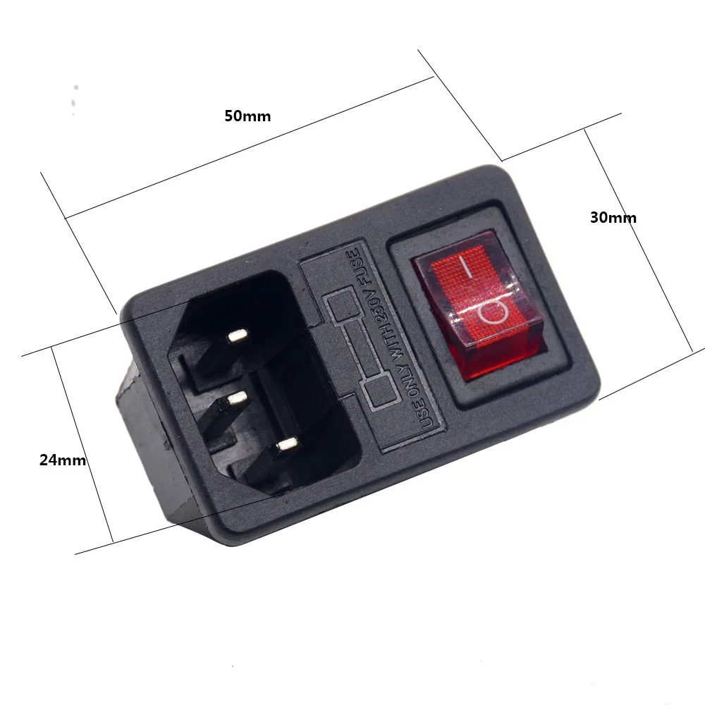 С предохранителем 10 А! Красная синяя черная оранжевая флейта IEC 320 C14 входная