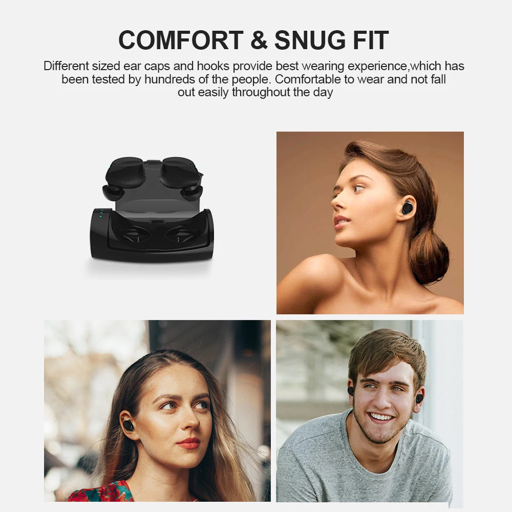 ES60 Tws двойные настоящие беспроводные наушники гарнитура с Bluetooth V5.0 спортивные для