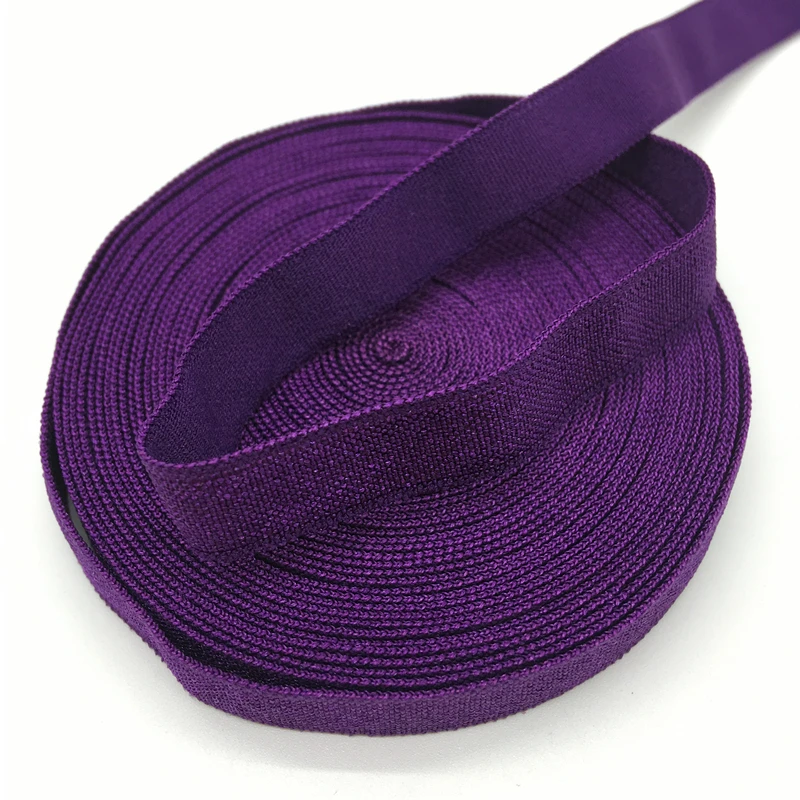 5 ярдов/партия 3/8 &quot10 мм фиолетовый твердый FOE Fold Over Elastics спандекс атласная лента