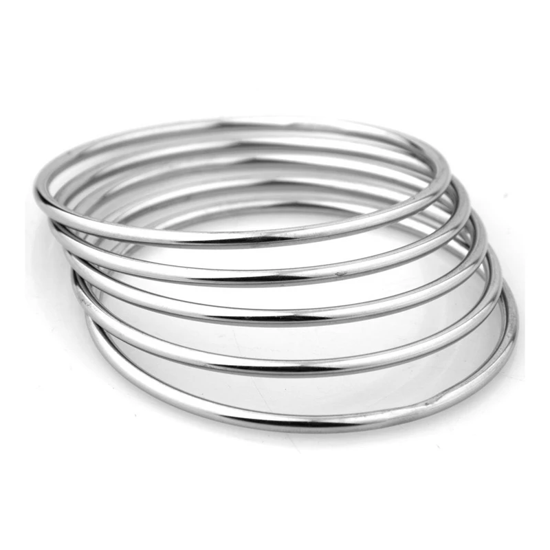 5pcs 6.5cmx2mm 7/3/5 шт шнур для бус Браслеты& браслеты из нержавеющей стали DIY Браслеты манжетного типа для модные женские туфли Для мужчин браслеты манжетного типа фиксированные смешанные - Окраска металла: 5pcs 6.5cmx2mm