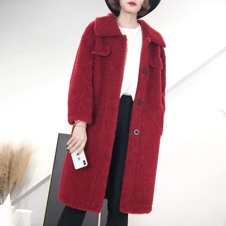 Новое пальто из овечьей шерсти шерстяное с мехом мериносовая шерсть | Женская