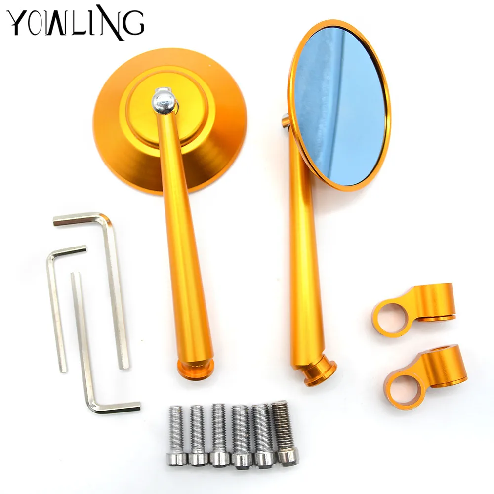 

YOWLING Universal motorcycle accessories mirrors round mirror motorcycle long stem for kawasaki yamaha suzuki ducati honda