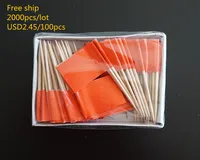 Red toothpick flags, Country flag, Cake toppers, total 2000pcs, 100pcs/bag, Free ship