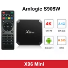 Смарт тв приставка Андроид 7.1.2 X96 mini smart tv box 816 Gb память,  4K ТВ Бокс 4K*2K четырехъядерный Amlogic S905W поддерживает 2.4WIFI+IR кабель