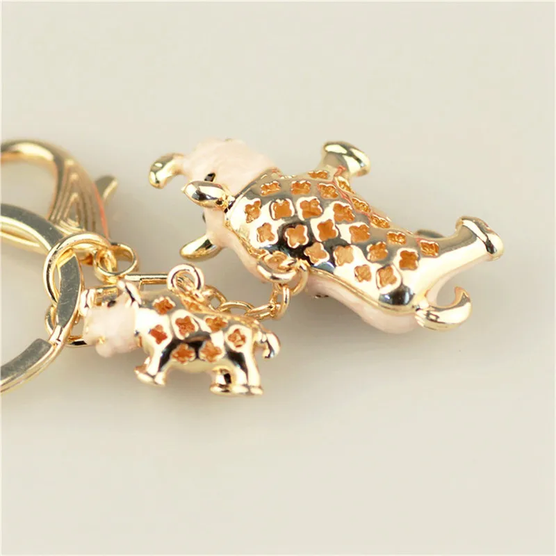 

Crystal Rhinestone Gift Alloy Keychain For Women Handbag Crystal Rhinoceros Bag Rhinestone Key Ring Car Key Holder Chaveiro