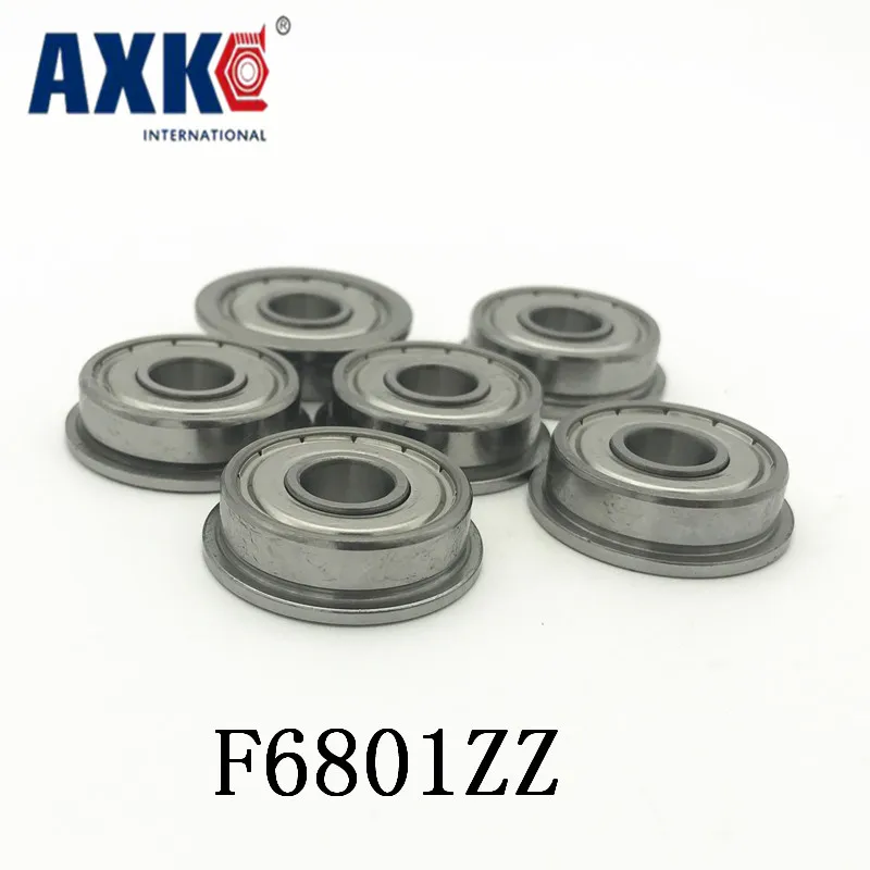 Фланцевый подшипник Axk F6801zz 12x21x5 мм Abec 1 ( 10 шт.) тонкий фланцевый F6801 Z Zz шариковые